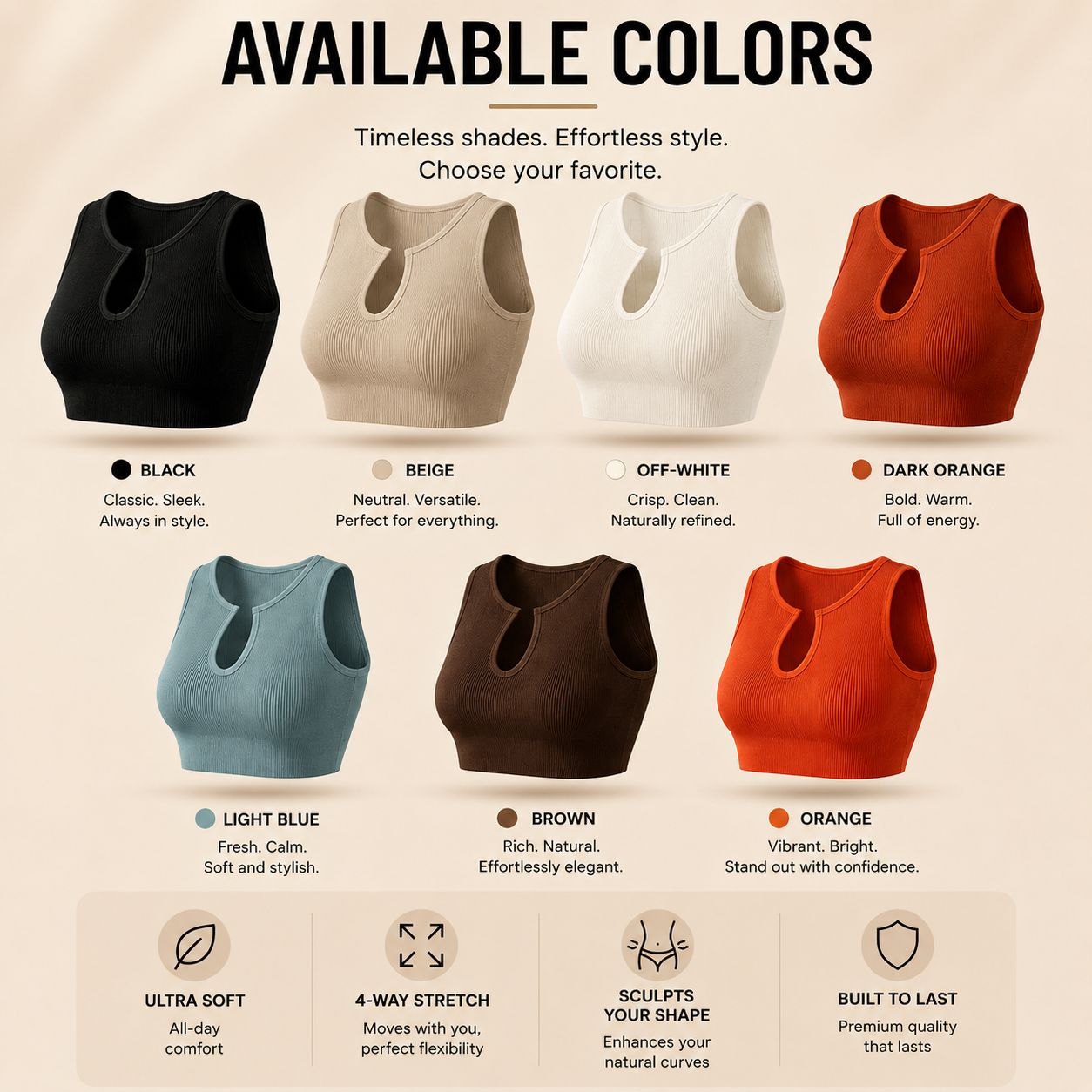 Koulango™ SculptFit Ribbed Crop Top