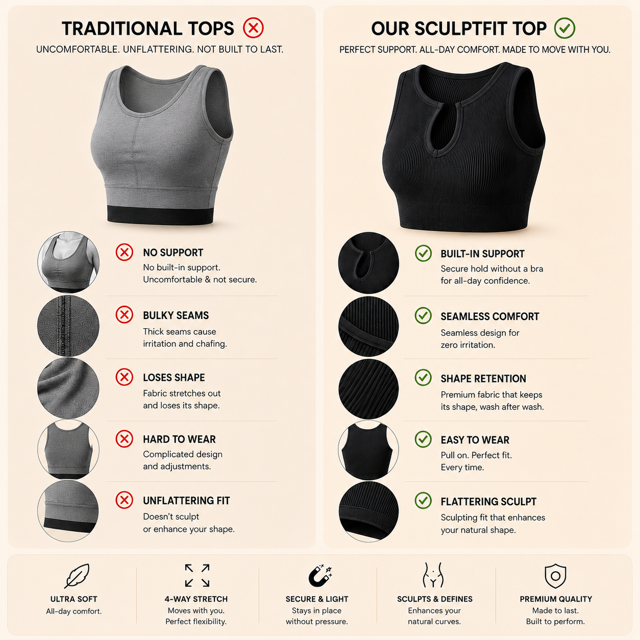 Koulango™ SculptFit Ribbed Crop Top