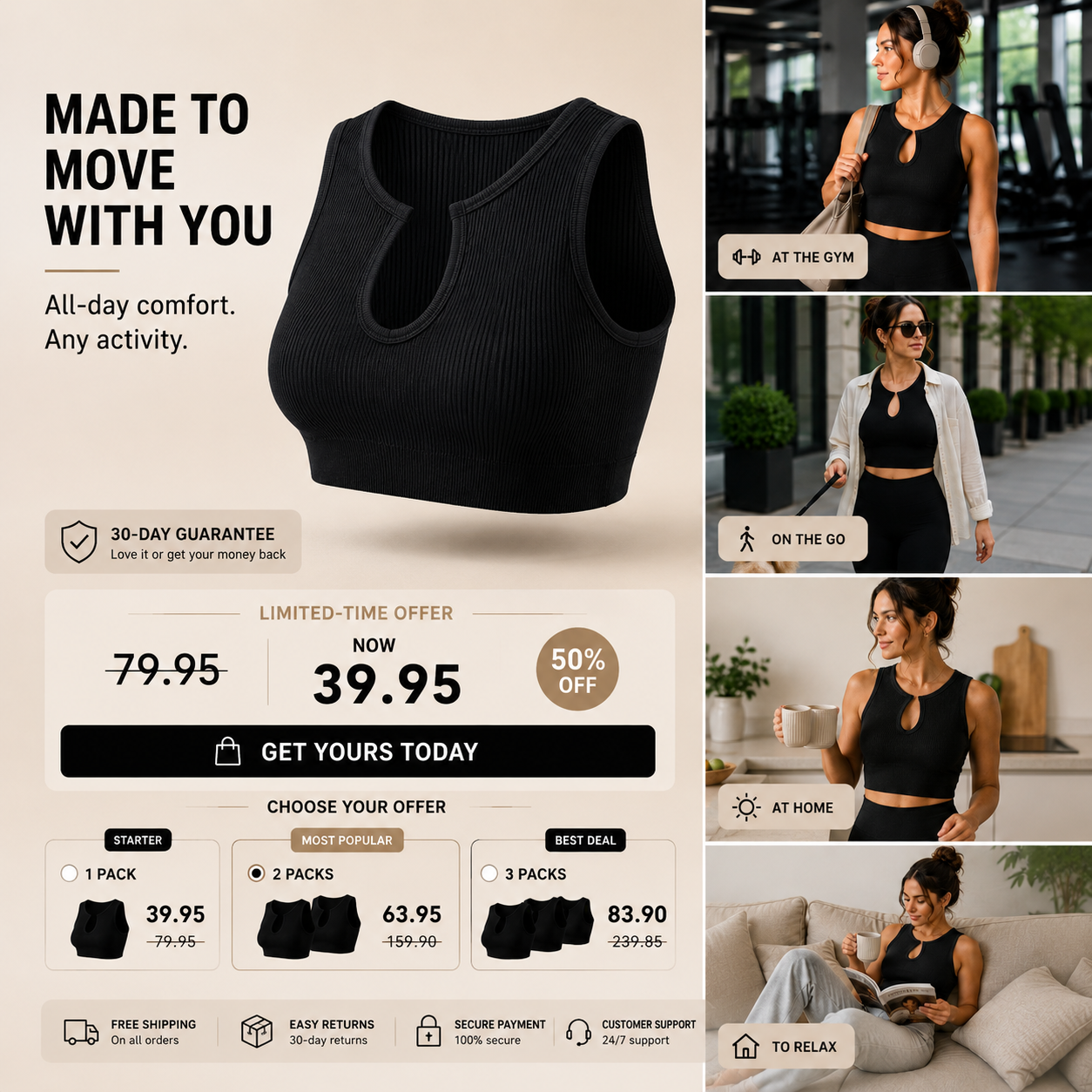 Koulango™ SculptFit Ribbed Crop Top